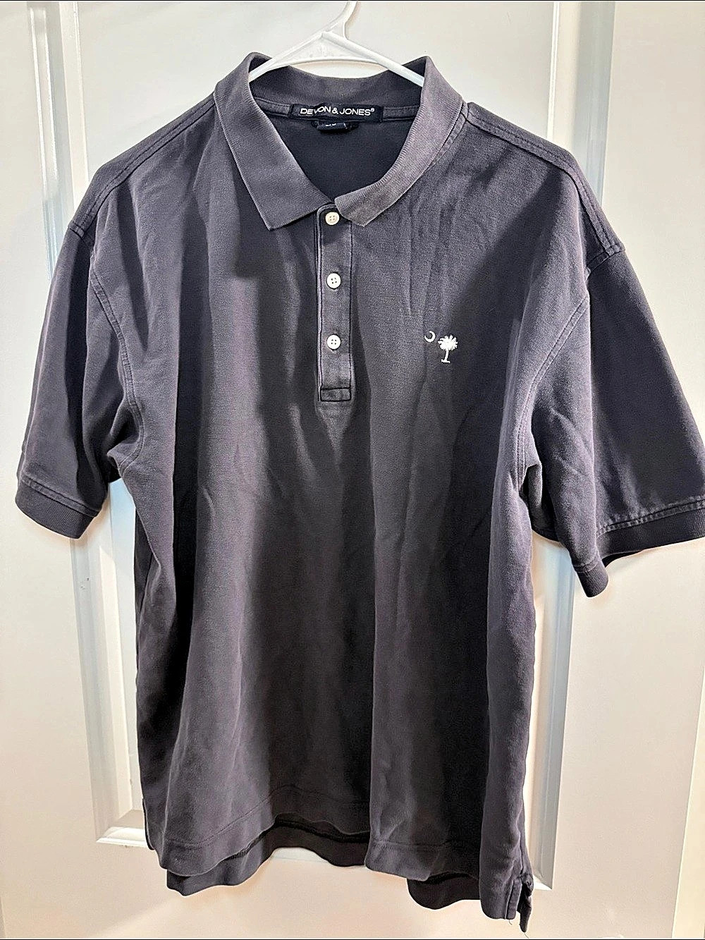 Devon & Jones Men's Pima 100% Cotton Polo Shirt with South Carolina Palmetto